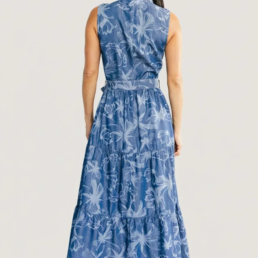 Baltic Born Rocío Soft Denim Dress | Blue Print Size M - Picture 4 of 7